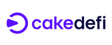 CakeDeFi merklogo voor beoordelingen van financiële producten en diensten