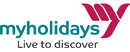 My Holidays merklogo voor beoordelingen van reis- en vakantie-ervaringen