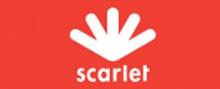 Scarlet merklogo voor beoordelingen van mobiele telefoons en telecomproducten of -diensten